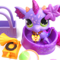 Littlest Pet Shop Pink Dragon #2660 with cute accessories