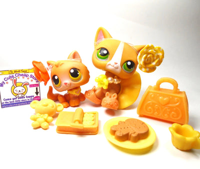 Littlest Pet Shop short hair cat #72 and kitten #86 with accessories My Cute Cheap Store