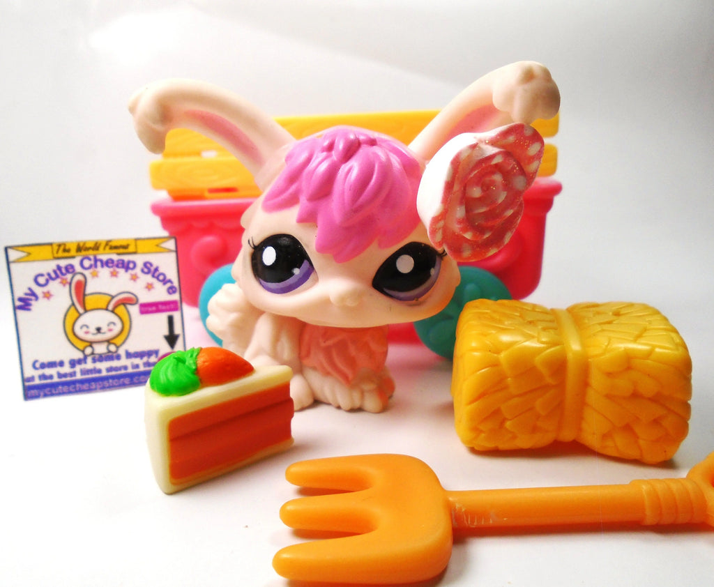 Littlest Pet Shop Angora Rabbit #1894 with accessories My Cute Cheap Store