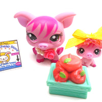 Littlest Pet Shop Mommy and baby Pig #3595 #3696 with accessories