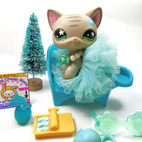 Littlest Pet Shop short hair cat #483 with cute accessories My Cute Cheap Store