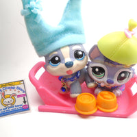 Littlest Pet Shop Mommy and baby Husky #1683 #1810 with accessories