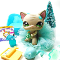 Littlest Pet Shop short hair cat #483 with cute accessories My Cute Cheap Store