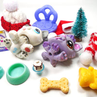 Littlest Pet Shop Husky #70 and baby Husky #1752 with cute accessories My Cute Cheap Store