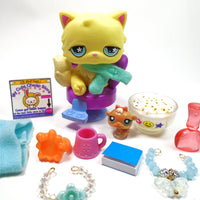 Littlest Pet Shop Rare Yellow Persian cat #527 with cute accessories My Cute Cheap Store