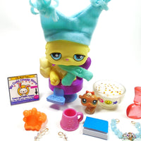 Littlest Pet Shop Rare Yellow Persian cat #527 with cute accessories My Cute Cheap Store