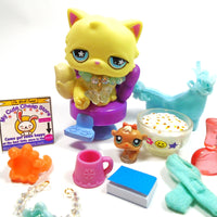 Littlest Pet Shop Rare Yellow Persian cat #527 with cute accessories My Cute Cheap Store