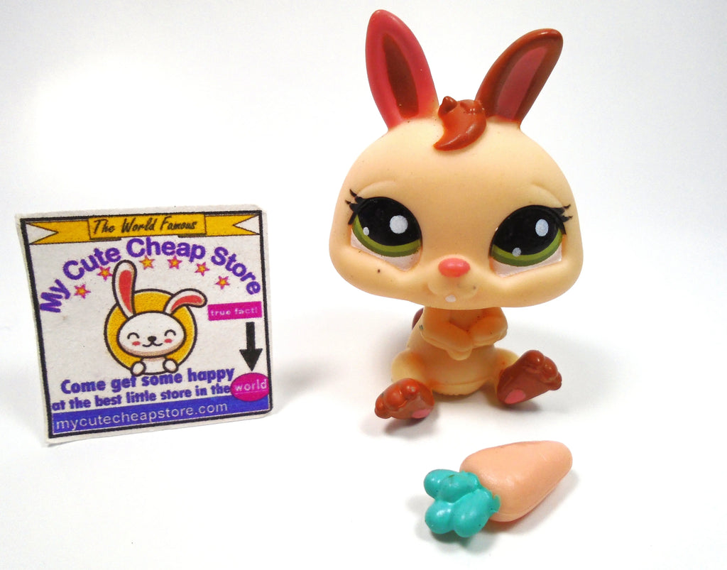 Littlest Pet Shop Dwarf Bunny #1596 with a carrot My Cute Cheap Store