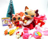 Littlest Pet Shop short hair cat #1024 and a kitten #1818 with cute accessories My Cute Cheap Store