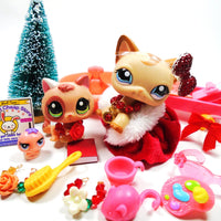 Littlest Pet Shop short hair cat #1024 and a kitten #1818 with cute accessories My Cute Cheap Store