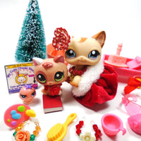 Littlest Pet Shop short hair cat #1024 and a kitten #1818 with cute accessories My Cute Cheap Store