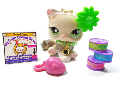 Littlest Pet Shop Persian cat #328 with accessories My Cute Cheap Store