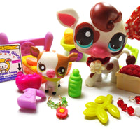 Littlest Pet Shop Mommy and baby cow #2505 #2606 with accessories My Cute Cheap Store