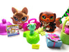 Littlest Pet Shop Dachshund #675 "Savvy", Fox #673, Cricket with cute and unique accessories
