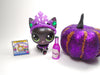 Littlest Pet Shop Black sitting cat with cute accessories