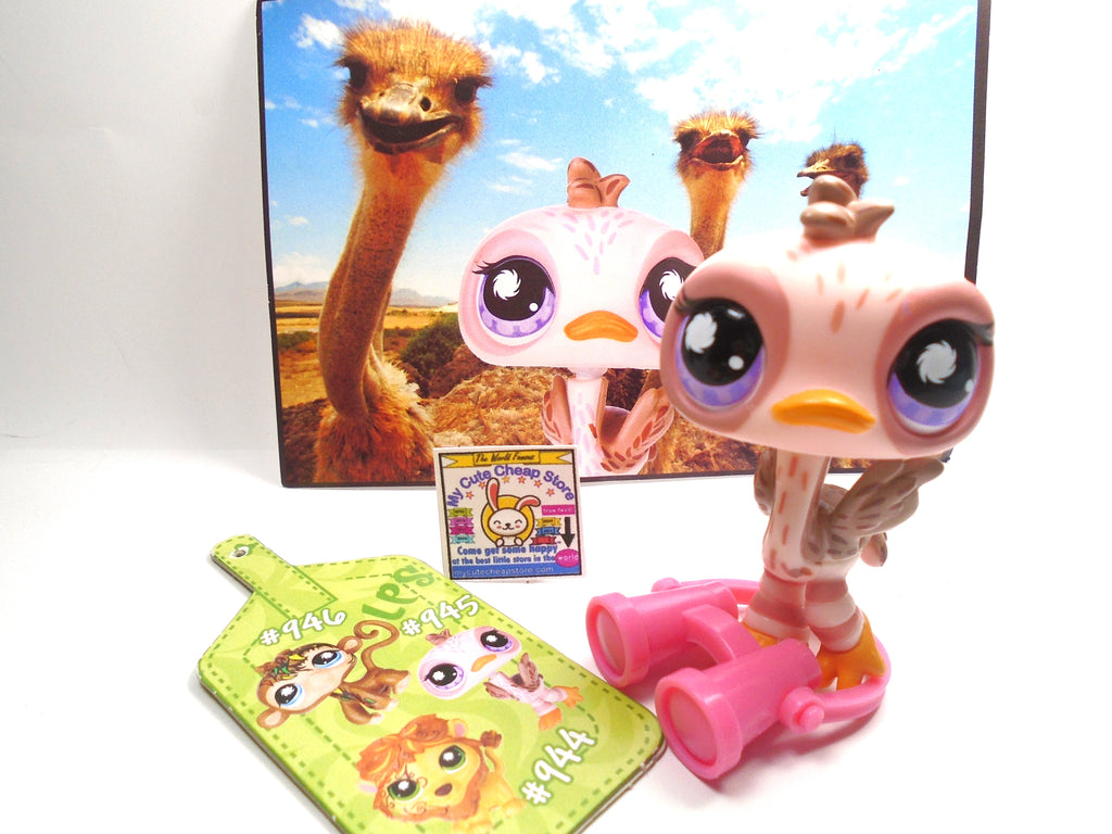 Littlest Pet Shop Postcard Ostrich #945 with accessories