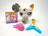 Littlest Pet Shop White and Black Flowers Cat #547 with accessories authentic