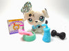 Littlest Pet Shop Black White Flower Dalmatian Dog #469 with cute accessories authentic My Cute Cheap Store