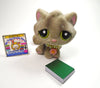 Littlest Pet Shop Fuzzy Flocked Grey Tabby Cat #323 with cute accessories authentic My Cute Cheap Store
