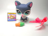 Littlest Pet Shop Blue Licking Paw Cat #2204 with accessories authentic My Cute Cheap Store