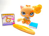 Littlest Pet Shop Yellow Sitting Persian Cat #521 with cute accessories My Cute Cheap Store