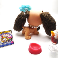 Littlest Pet Shop Basset Hound dog #2413 with accessories
