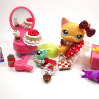 Littlest Pet Shop short hair cat #339 "Brooke" with a Cricket and unique accessories