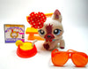 Littlest Pet Shop German Shepard #1421 with accessories. Authentic My Cute Cheap Store