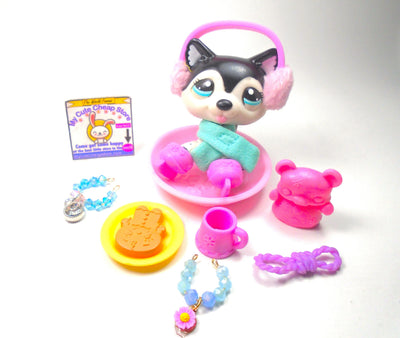 Littlest Pet Shop Black White Husky #2246 with cute accessories authentic My Cute Cheap Store