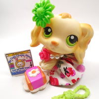 Littlest Pet Shop Cocker Spaniel #347 with cute accessories