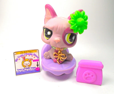Littlest Pet Shop Pink French Bulldog #1757 & cute accessories authentic My Cute Cheap Store