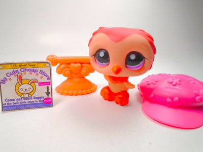 Littlest Pet Shop Orange Owl #1147 with cute accessories My Cute Cheap Store