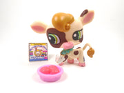 Littlest Pet Shop Spotted Cow #1457 with accessories.