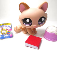Littlest Pet Shop Crouching cat #1444 with accessories