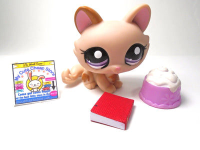 Littlest Pet Shop Crouching cat #1444 with accessories