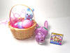 Littlest Pet Shop purple bunny #828 with an Easter Basket