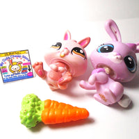 Littlest Pet Shop set of 2 cute bunnies with a carrot