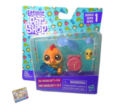 Littlest Pet Shop Rick Chickencluck 1-126 & Sunny Chickencluck 1-127 My Cute Cheap Store