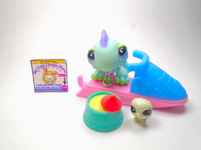 Littlest Pet Shop Rare Exclusive Iguana #767 with cute accessories authentic