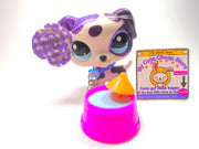 Littlest Pet Shop Purple Glitter Dalmatian Dog #2136 with cute accessories