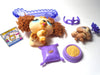 Littlest Pet Shop Labradoodle dog #2421 with a mini–Chow Chow and accessories