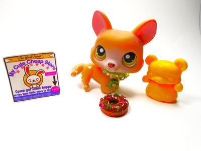Littlest Pet Shop Tan Corgi Dog #183 with cute accessories - My Cute Cheap Store