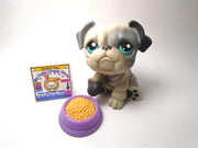Littlest Pet Shop Bulldog #446 with a plate