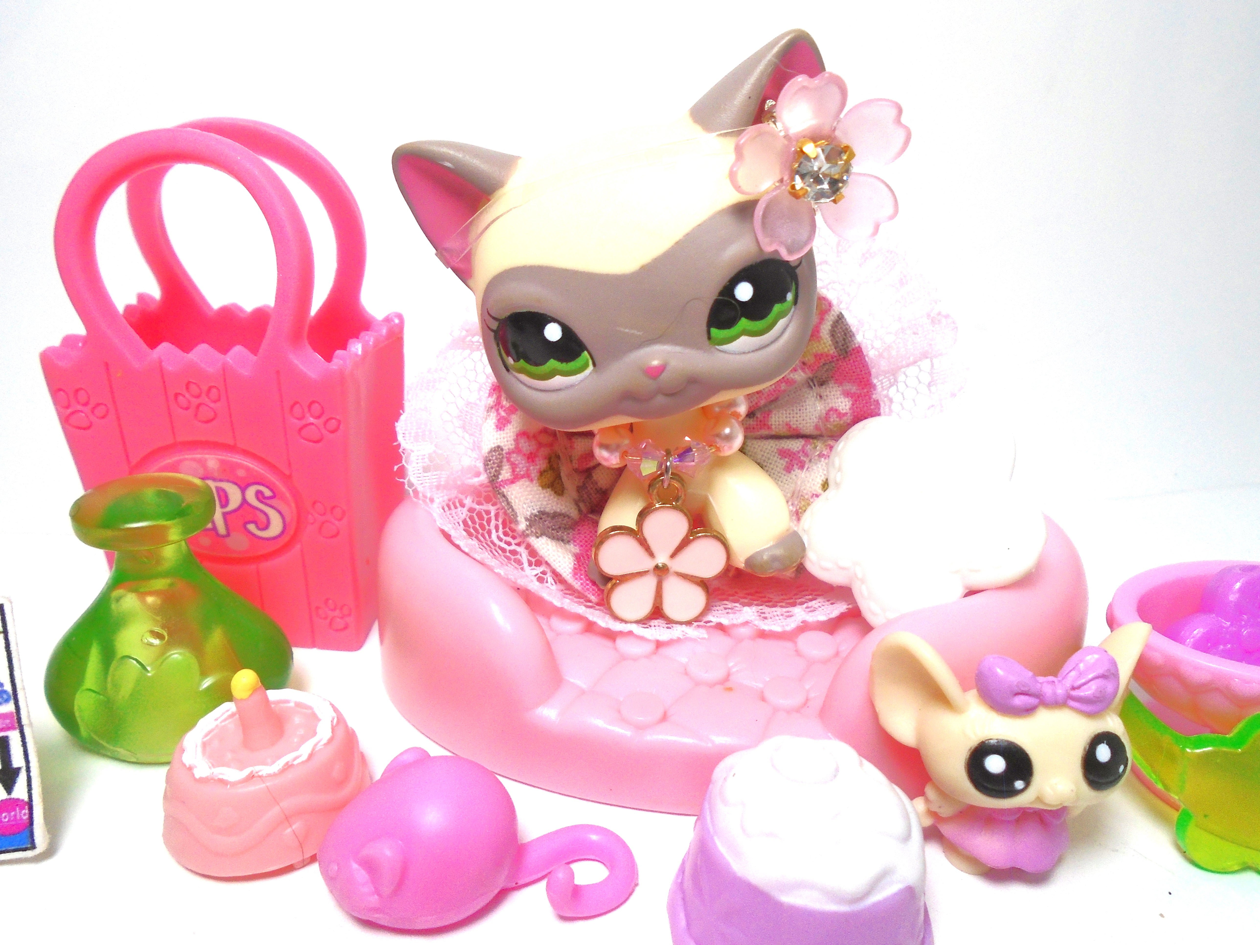 Littlest Pet Shop short hair cat 1116 with cute accessories