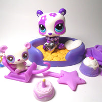 Littlest Pet Shop Cutest Baby Panda and Panda #2459 with cute accessories