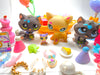 Littlest Pet Shop Messy Short Hair Cat #815 Tabby #816 and Variant w accessories