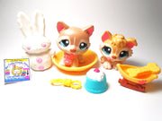 Littlest Pet Shop Mommy Baby Husky #1012 #1013 with accessories