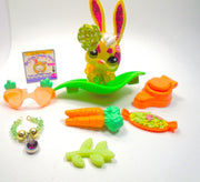 Littlest Pet Shop Rare Gold Chinese New Year Bunny Rabbit #2077 & accessories
