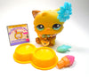 Littlest Pet Shop Yellow Persian Cat #1673 with cute accessories