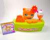 Littlest Pet Shop Orange Persian Cat #490 with cute accessories authentic